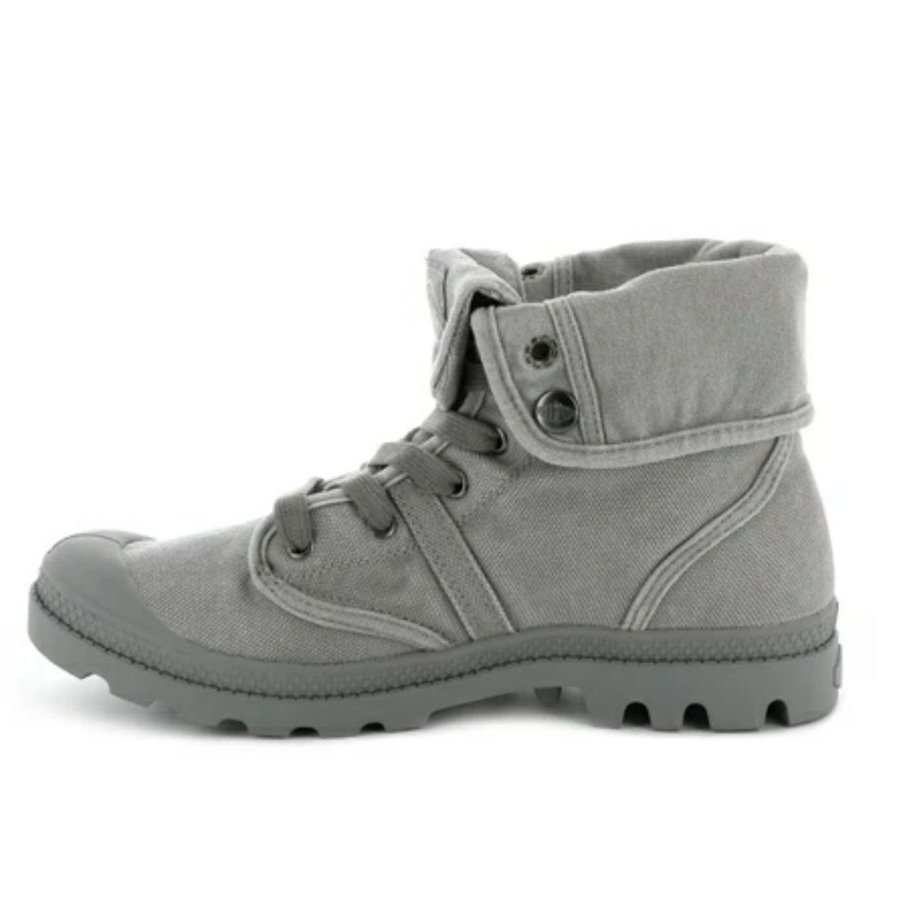 NEW Ladies Palladium Pallabrouse Grey Fold Up Combat Military Boots 11 - Picture 4 of 9